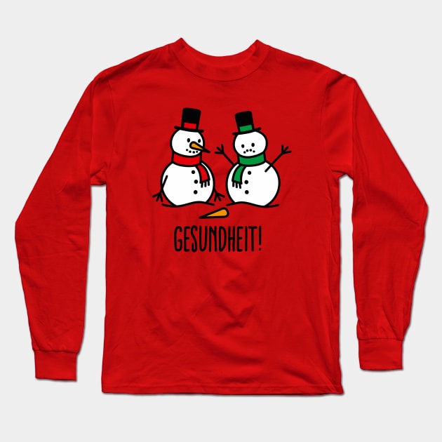 Gesundheit sneezing snowman funny ugly Christmas Long Sleeve T-Shirt by LaundryFactory